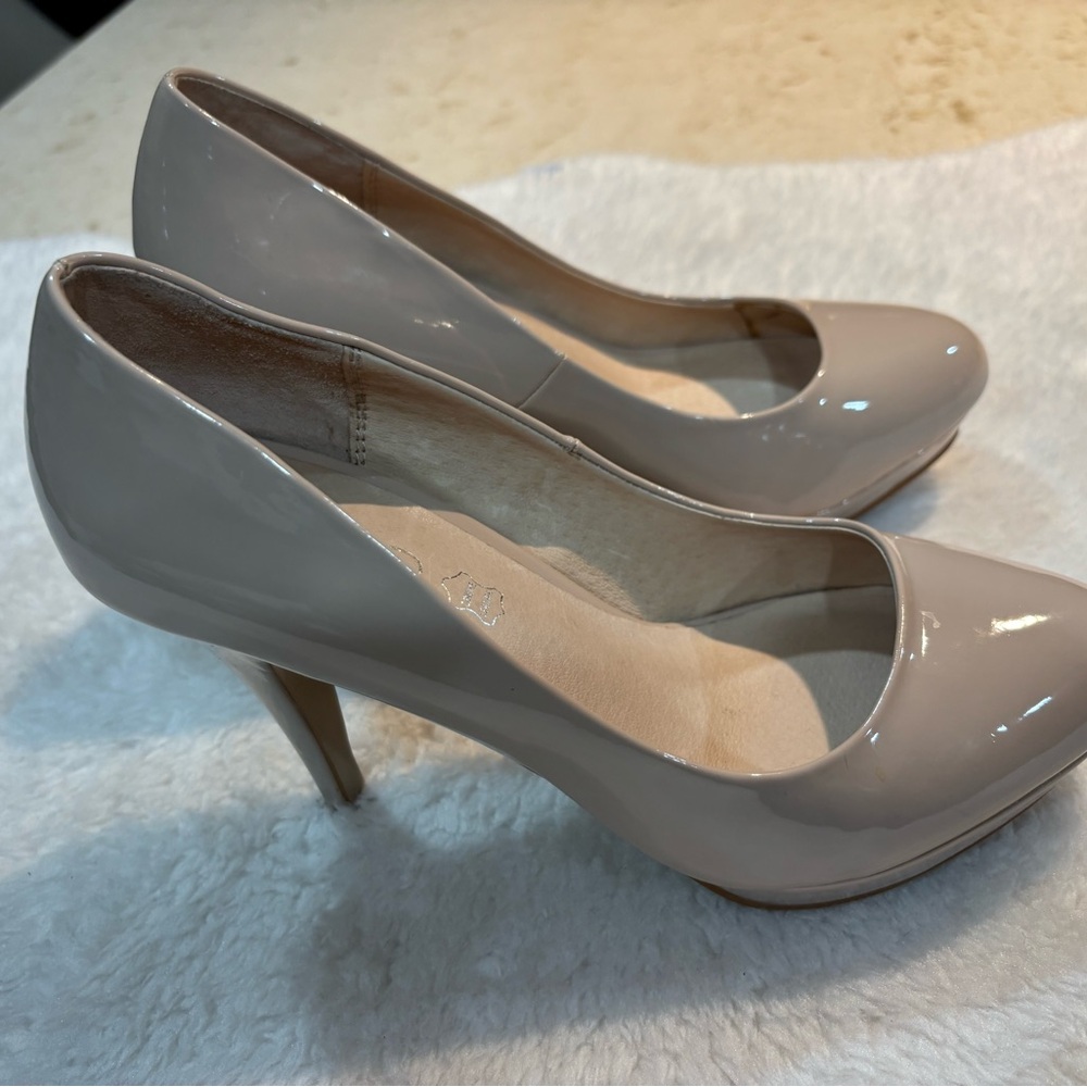 Aldo Nude Patent Leather Heels